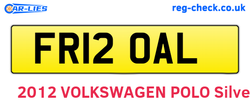 FR12OAL are the vehicle registration plates.