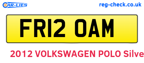 FR12OAM are the vehicle registration plates.