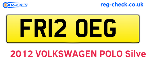 FR12OEG are the vehicle registration plates.