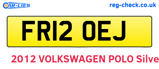 FR12OEJ are the vehicle registration plates.
