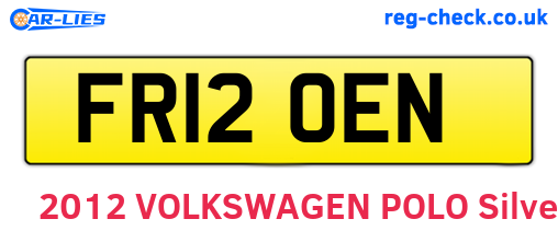 FR12OEN are the vehicle registration plates.