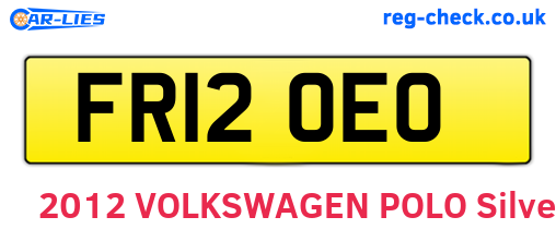 FR12OEO are the vehicle registration plates.