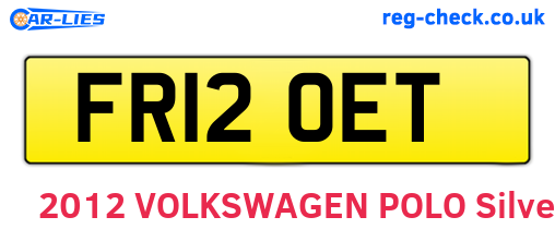 FR12OET are the vehicle registration plates.
