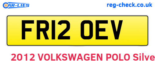 FR12OEV are the vehicle registration plates.