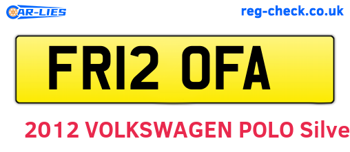 FR12OFA are the vehicle registration plates.
