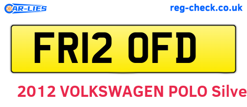 FR12OFD are the vehicle registration plates.