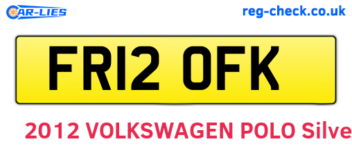 FR12OFK are the vehicle registration plates.