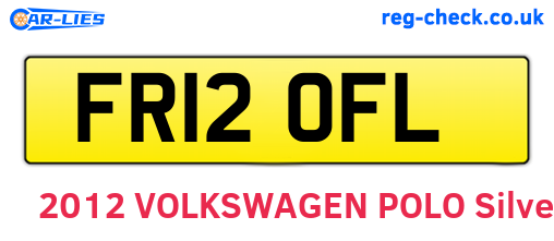 FR12OFL are the vehicle registration plates.