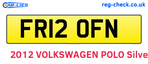 FR12OFN are the vehicle registration plates.