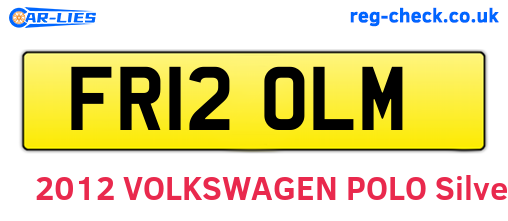 FR12OLM are the vehicle registration plates.