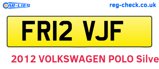 FR12VJF are the vehicle registration plates.