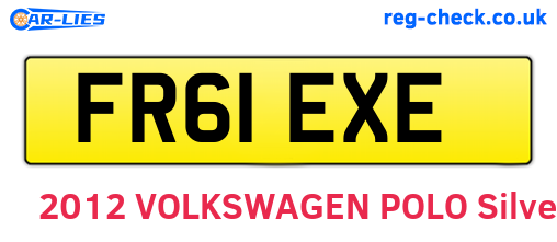 FR61EXE are the vehicle registration plates.