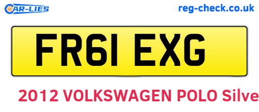 FR61EXG are the vehicle registration plates.