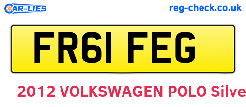 FR61FEG are the vehicle registration plates.