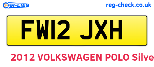 FW12JXH are the vehicle registration plates.
