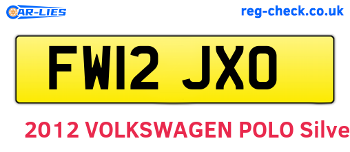 FW12JXO are the vehicle registration plates.