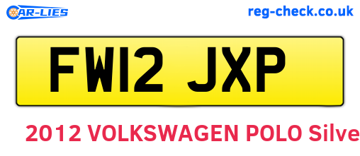 FW12JXP are the vehicle registration plates.