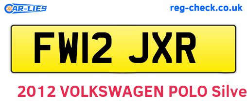 FW12JXR are the vehicle registration plates.