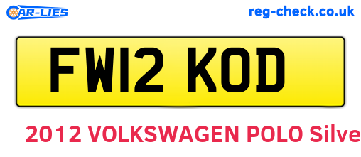 FW12KOD are the vehicle registration plates.