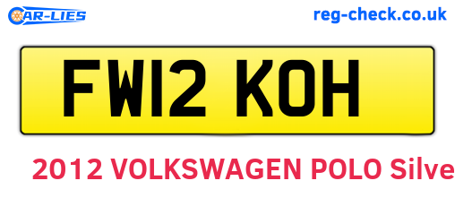 FW12KOH are the vehicle registration plates.