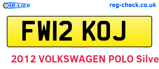 FW12KOJ are the vehicle registration plates.