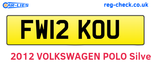 FW12KOU are the vehicle registration plates.