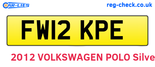 FW12KPE are the vehicle registration plates.