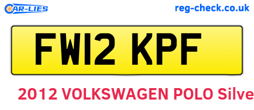 FW12KPF are the vehicle registration plates.