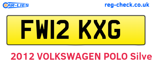 FW12KXG are the vehicle registration plates.