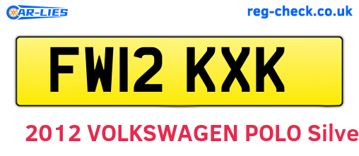 FW12KXK are the vehicle registration plates.