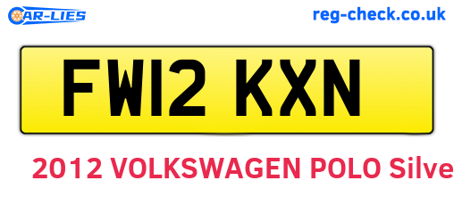 FW12KXN are the vehicle registration plates.
