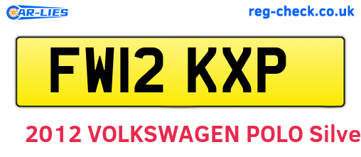 FW12KXP are the vehicle registration plates.