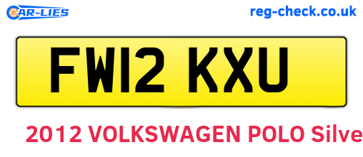 FW12KXU are the vehicle registration plates.