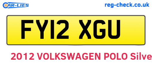FY12XGU are the vehicle registration plates.