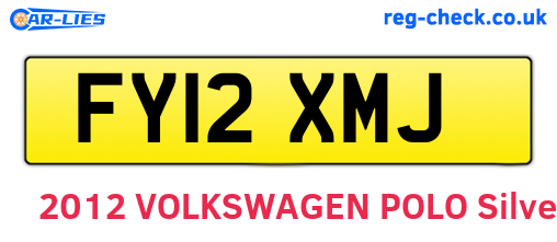 FY12XMJ are the vehicle registration plates.