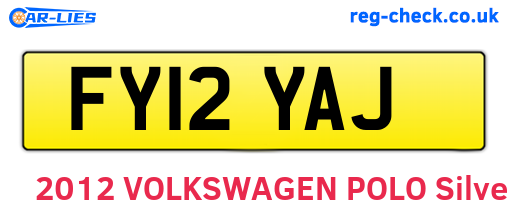 FY12YAJ are the vehicle registration plates.