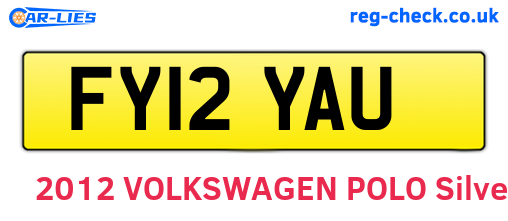 FY12YAU are the vehicle registration plates.