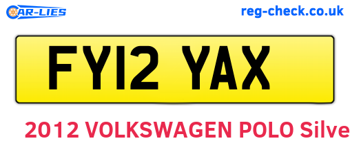 FY12YAX are the vehicle registration plates.