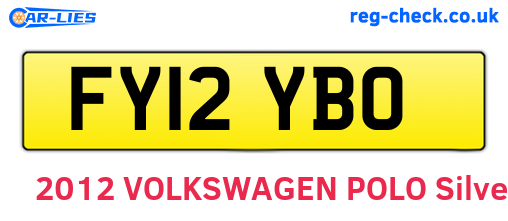 FY12YBO are the vehicle registration plates.