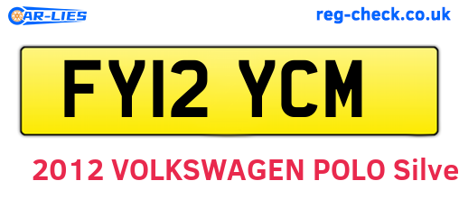 FY12YCM are the vehicle registration plates.