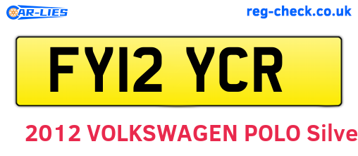 FY12YCR are the vehicle registration plates.