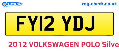 FY12YDJ are the vehicle registration plates.