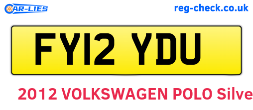 FY12YDU are the vehicle registration plates.