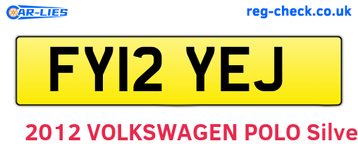 FY12YEJ are the vehicle registration plates.