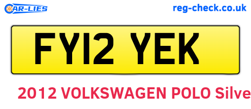 FY12YEK are the vehicle registration plates.