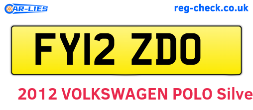 FY12ZDO are the vehicle registration plates.