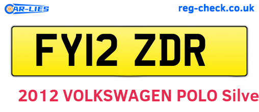 FY12ZDR are the vehicle registration plates.