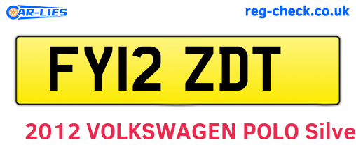 FY12ZDT are the vehicle registration plates.