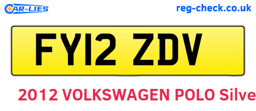 FY12ZDV are the vehicle registration plates.
