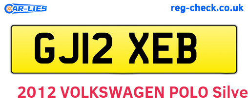 GJ12XEB are the vehicle registration plates.